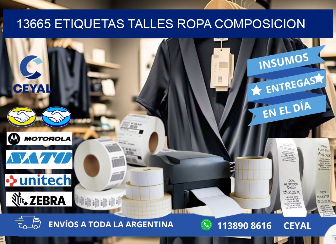 13665 ETIQUETAS TALLES ROPA COMPOSICION