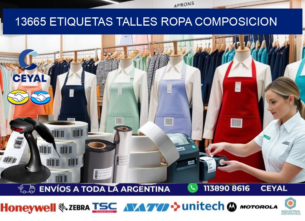 13665 ETIQUETAS TALLES ROPA COMPOSICION