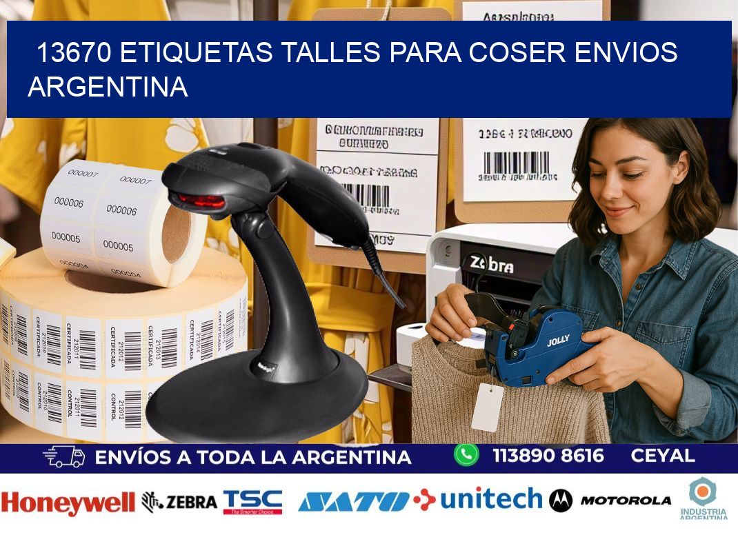 13670 ETIQUETAS TALLES PARA COSER ENVIOS ARGENTINA