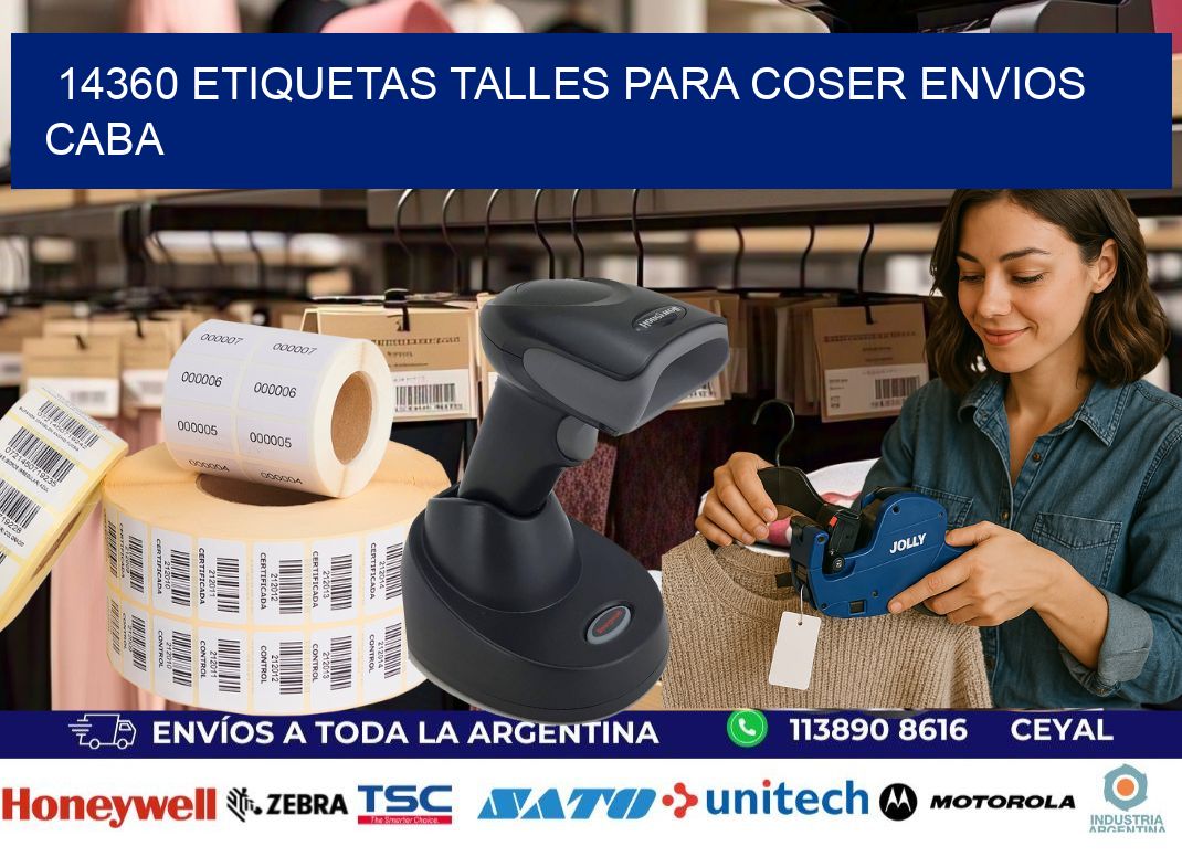 14360 ETIQUETAS TALLES PARA COSER ENVIOS CABA