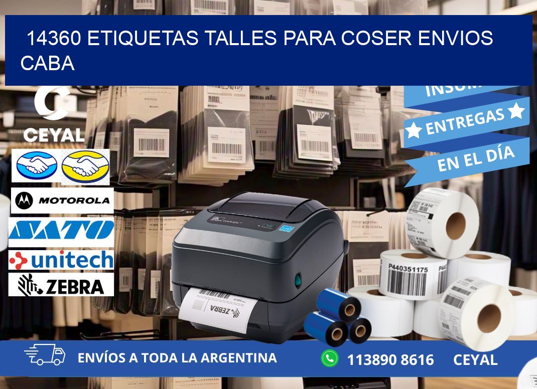 14360 ETIQUETAS TALLES PARA COSER ENVIOS CABA