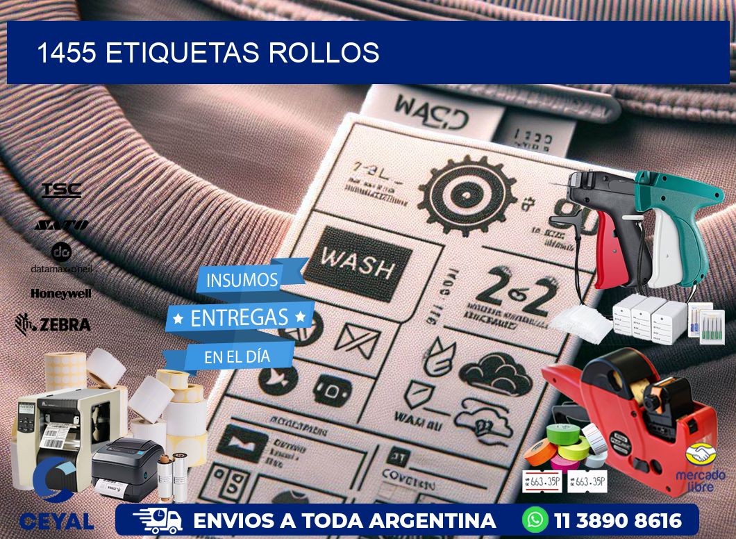 1455 etiquetas rollos