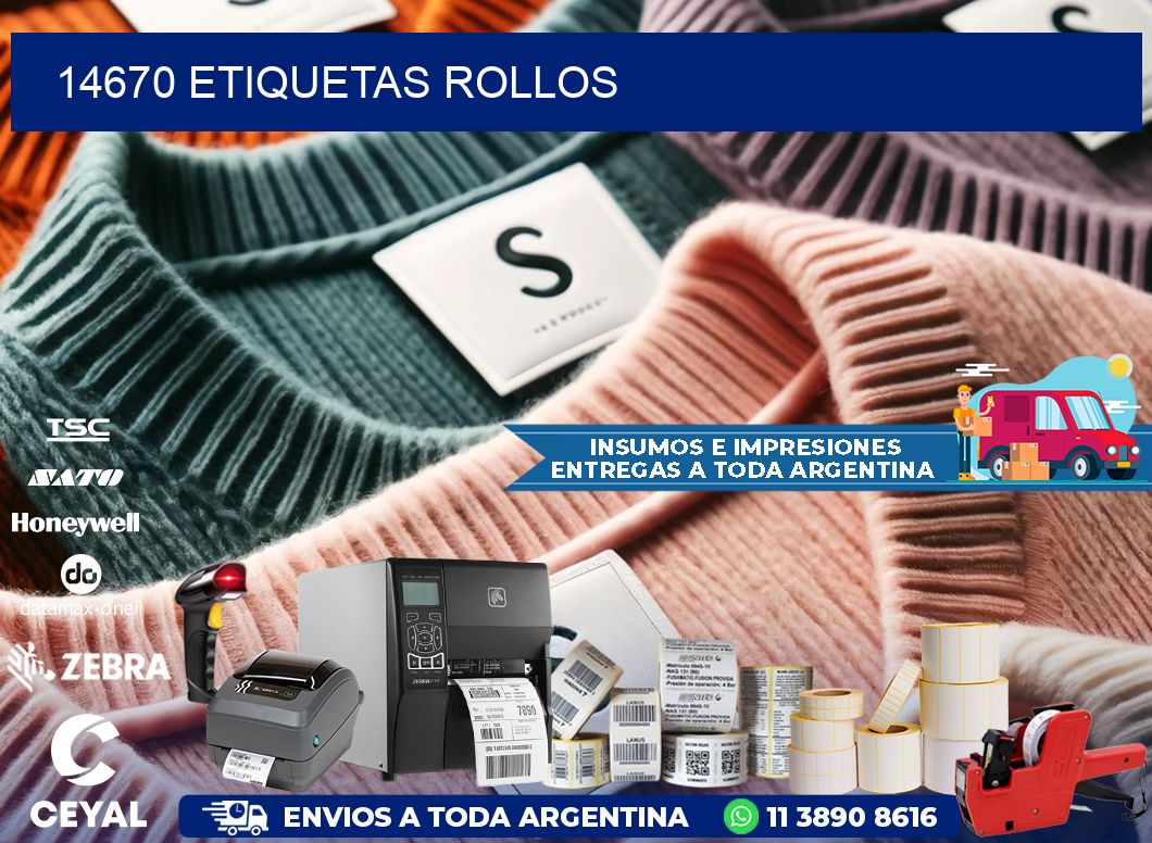 14670 etiquetas rollos