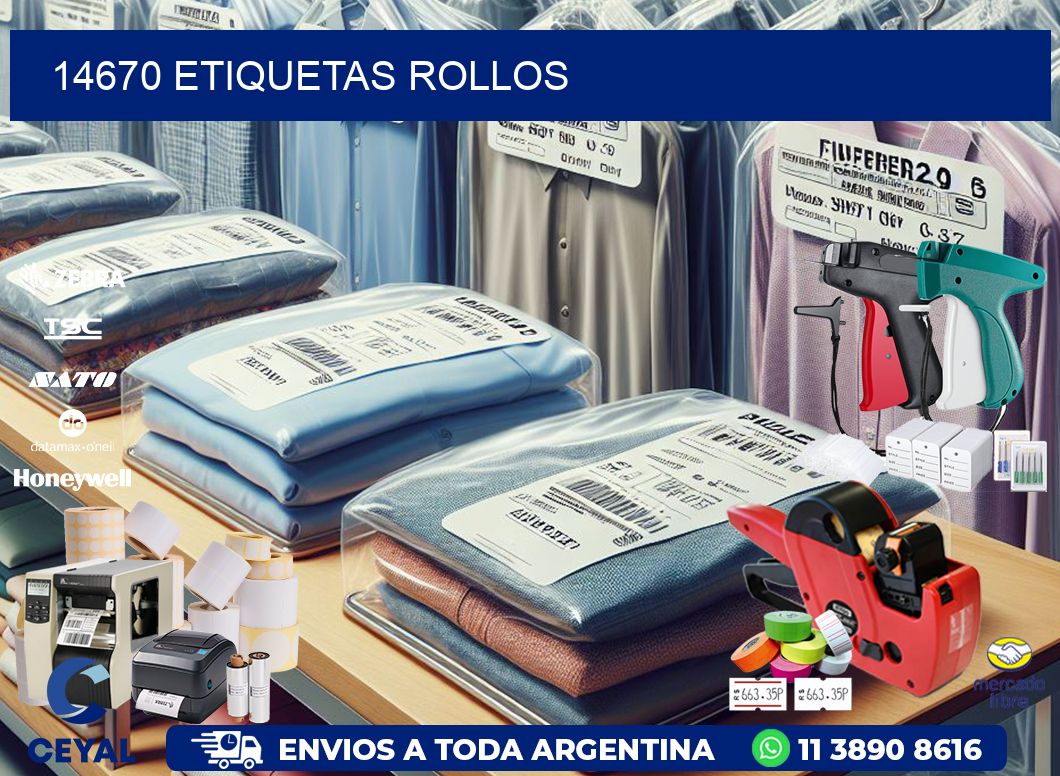 14670 etiquetas rollos