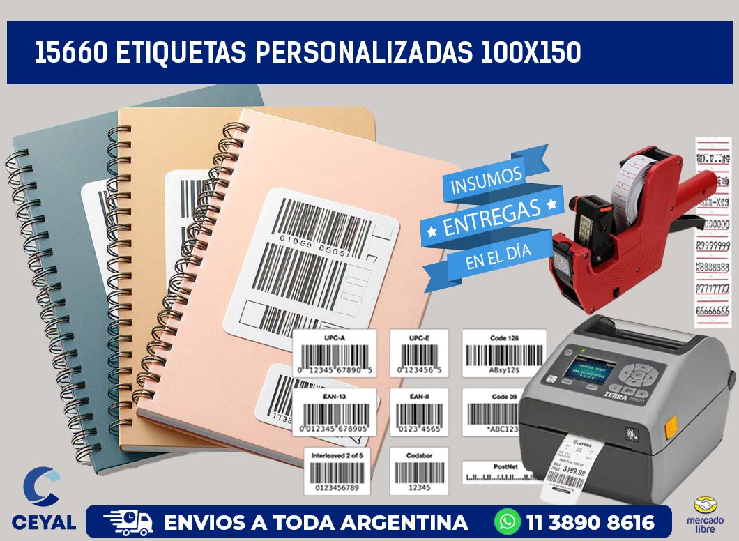 15660 Etiquetas personalizadas 100x150