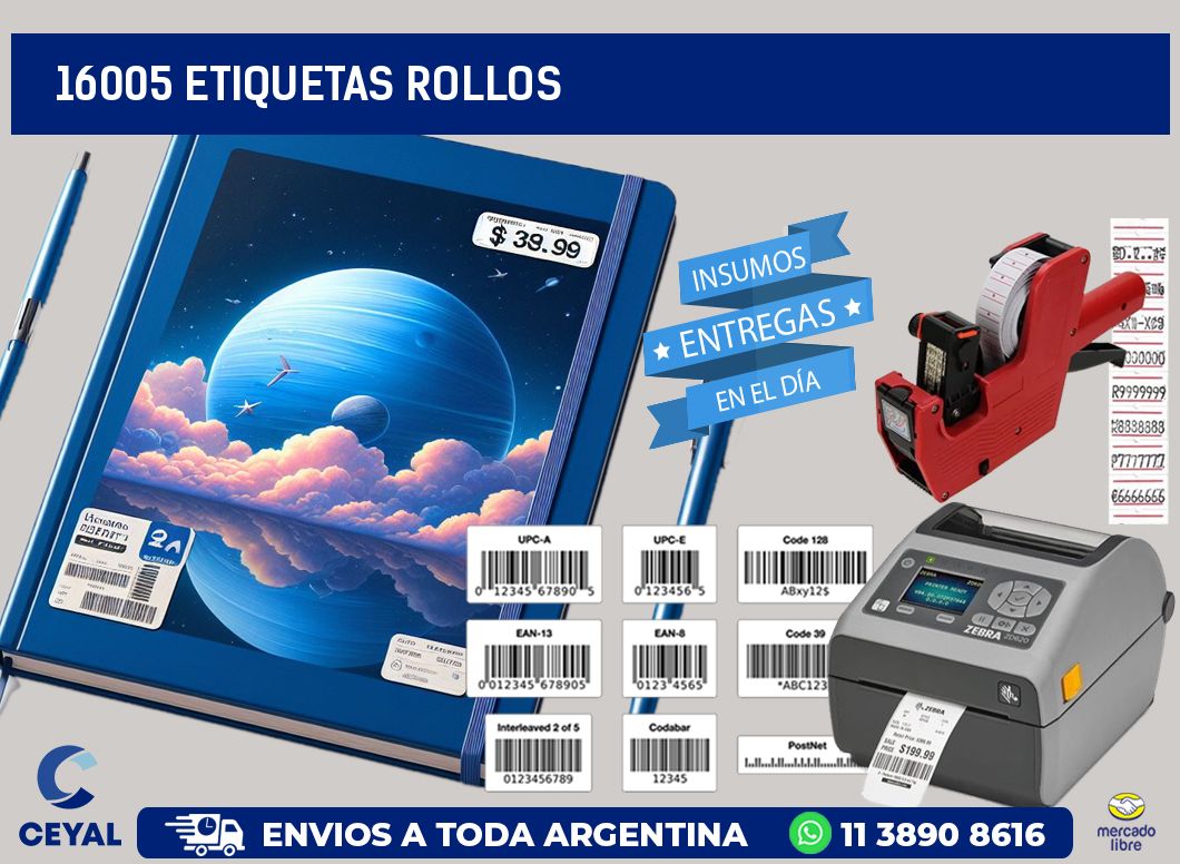16005 etiquetas rollos