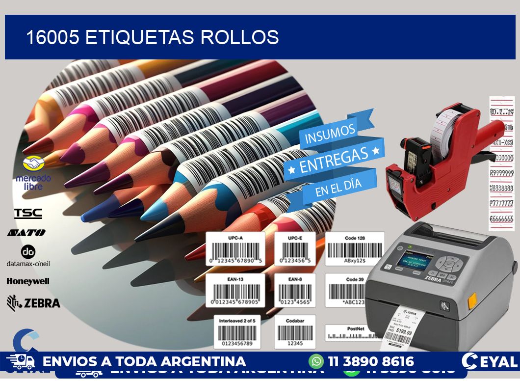 16005 etiquetas rollos
