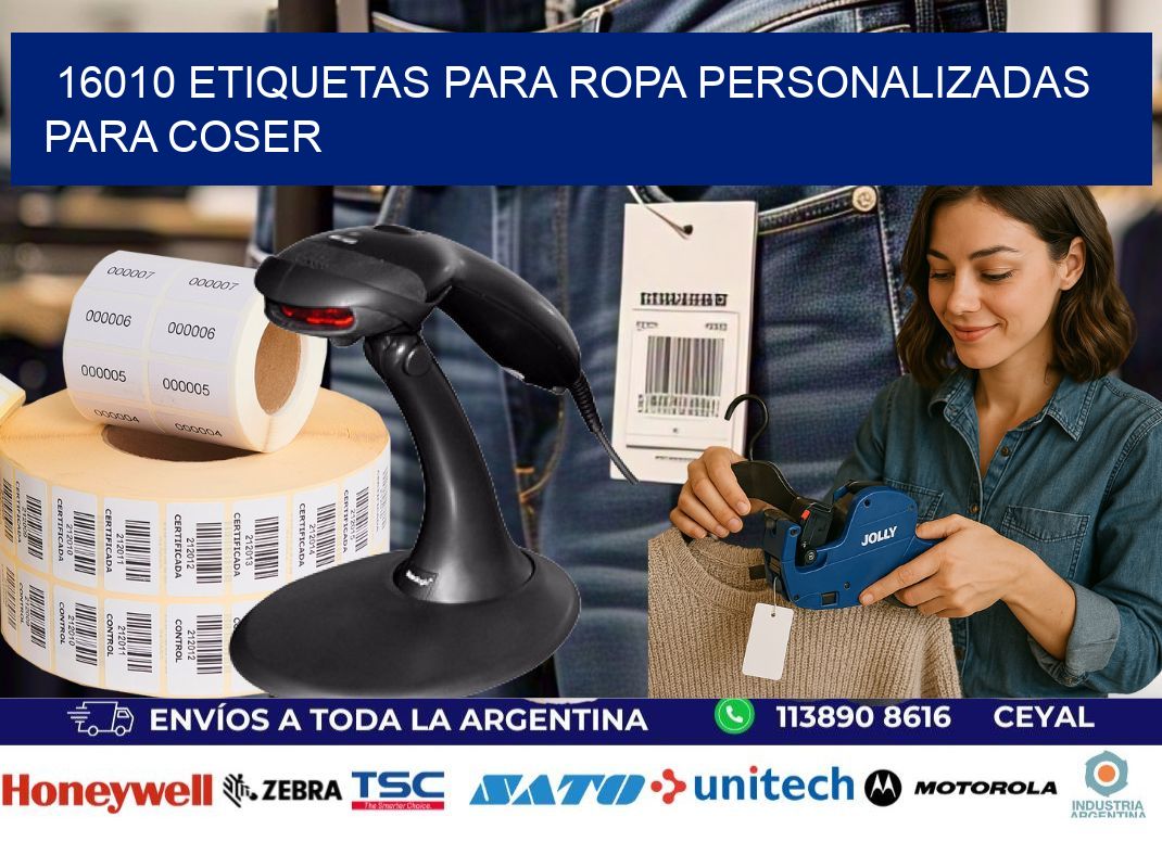16010 Etiquetas para ropa personalizadas para coser