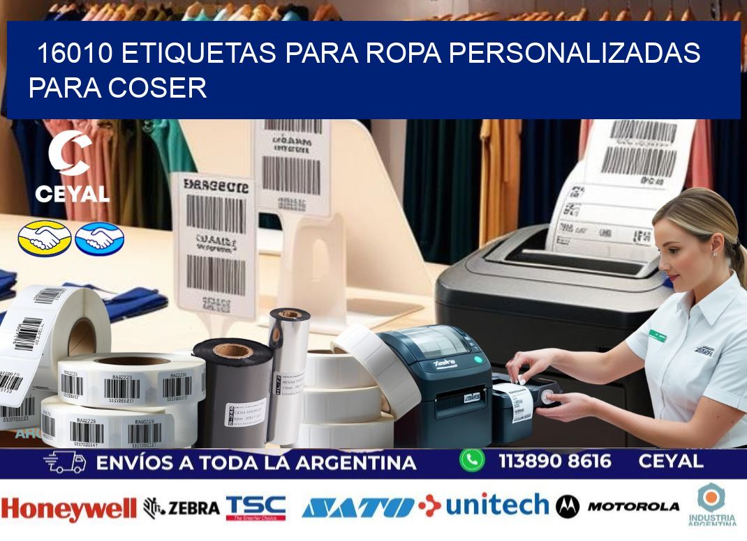 16010 Etiquetas para ropa personalizadas para coser