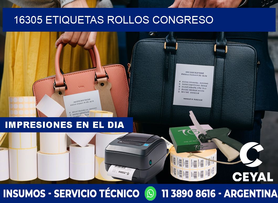16305 etiquetas rollos CONGRESO