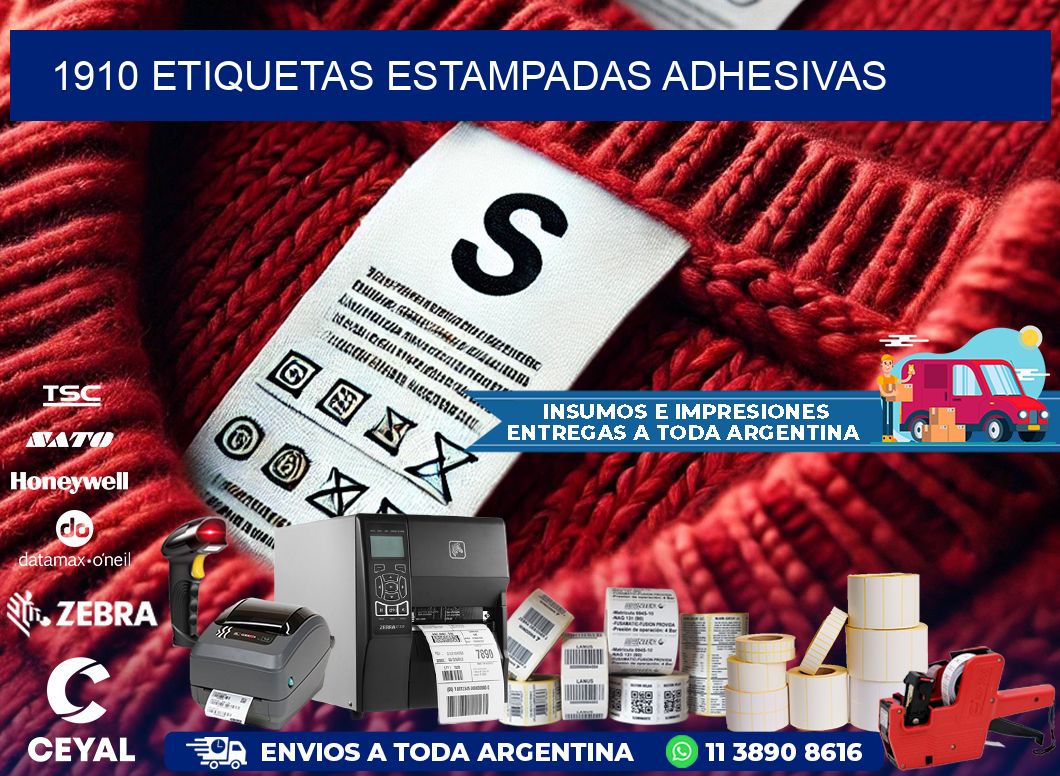 1910 etiquetas estampadas adhesivas