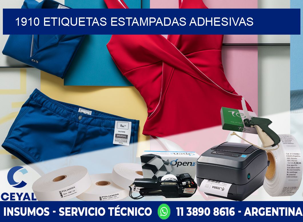 1910 etiquetas estampadas adhesivas