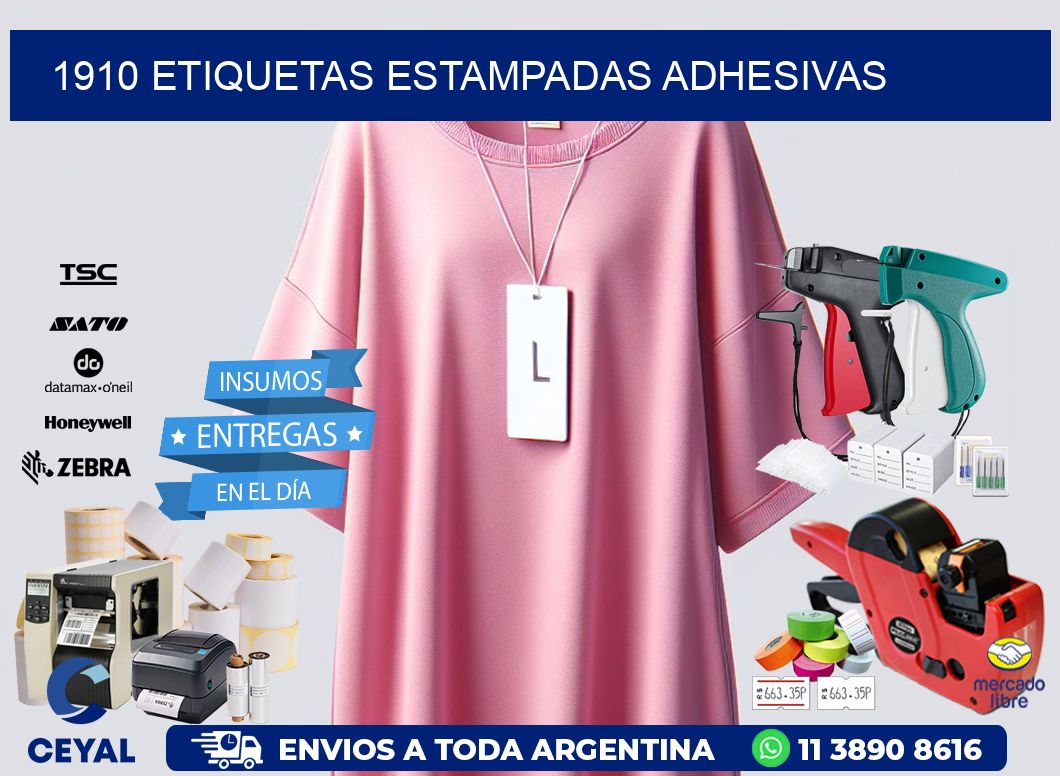 1910 etiquetas estampadas adhesivas