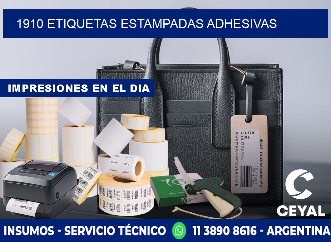 1910 etiquetas estampadas adhesivas