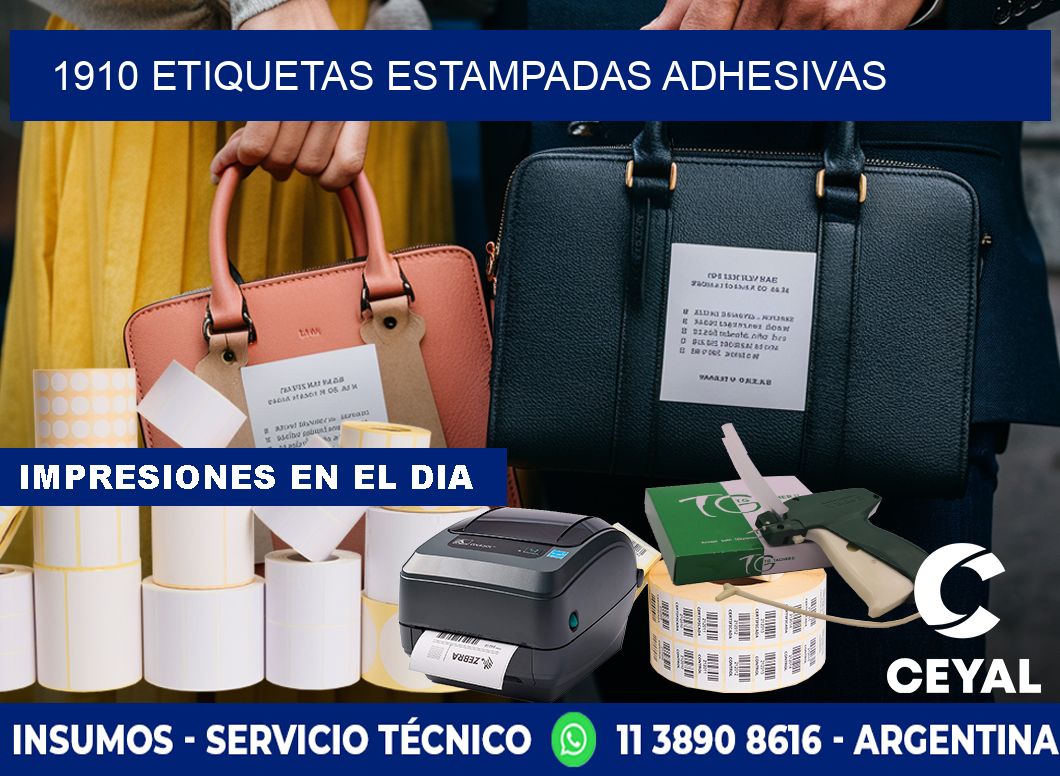 1910 etiquetas estampadas adhesivas