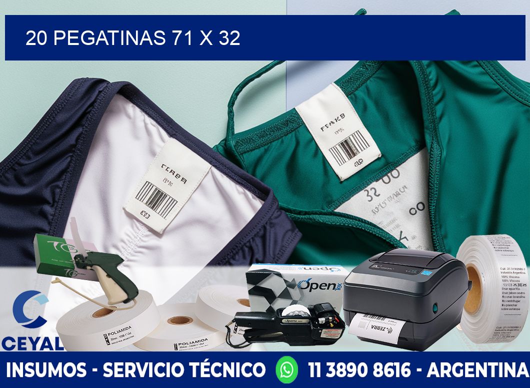 20 PEGATINAS 71 x 32