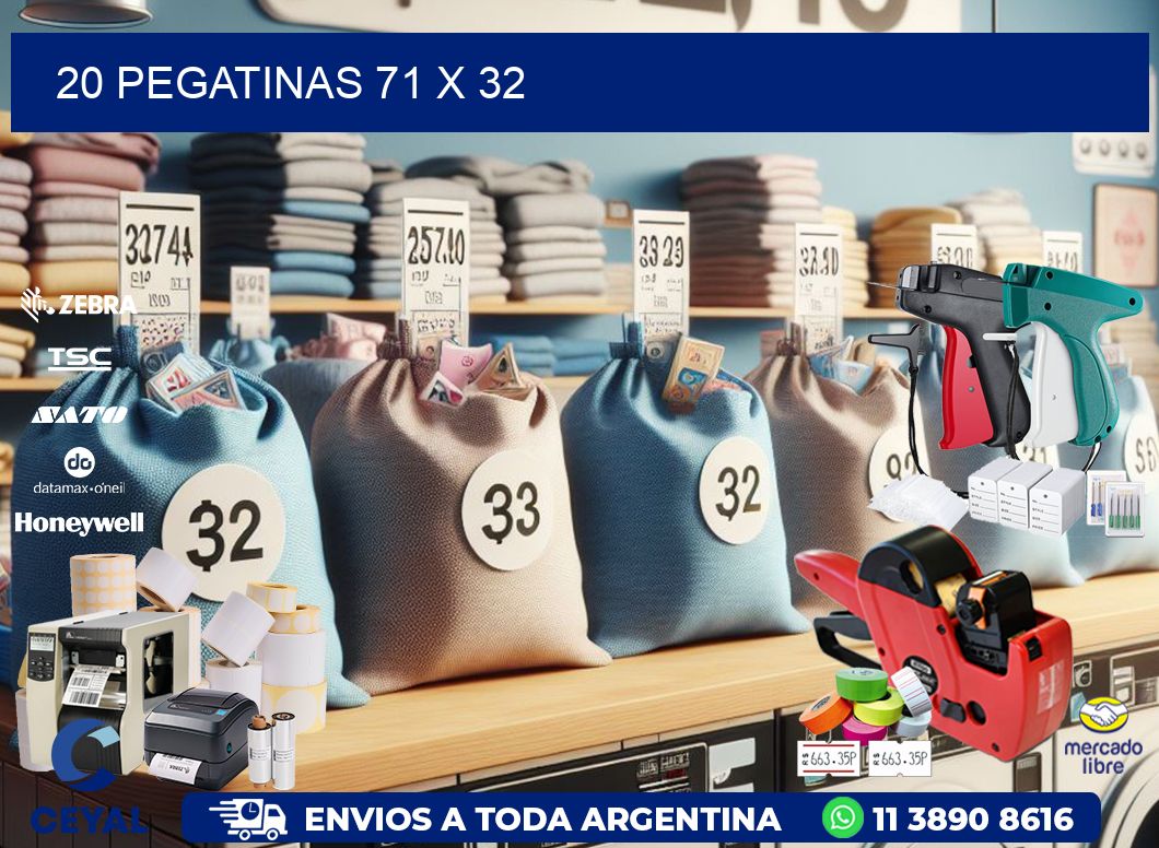 20 PEGATINAS 71 x 32
