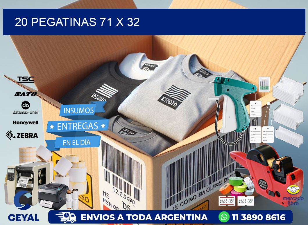20 PEGATINAS 71 x 32