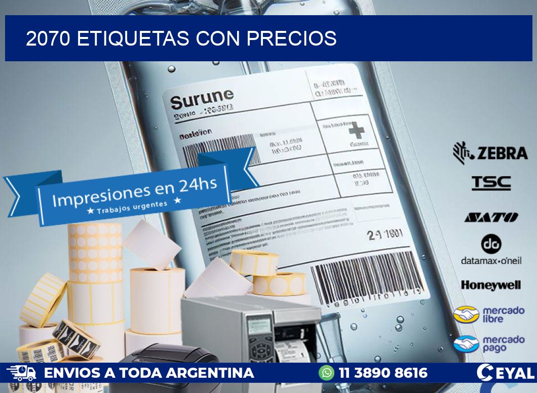 2070 etiquetas con precios