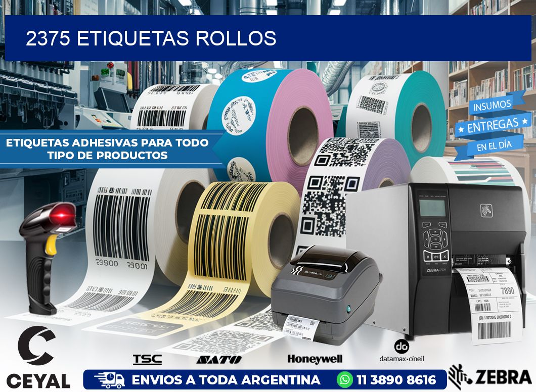 2375 etiquetas rollos