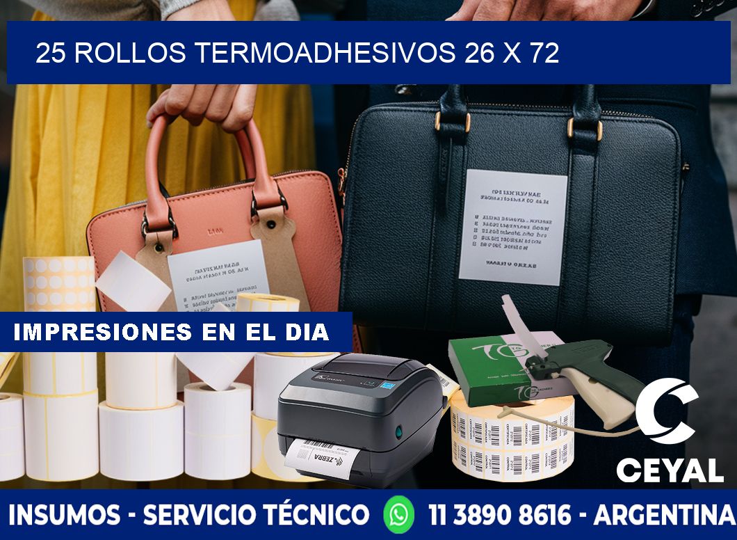 25 ROLLOS TERMOADHESIVOS 26 x 72