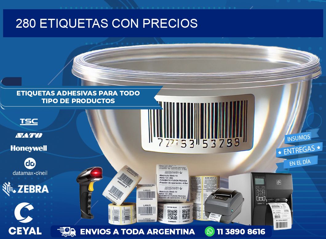 280 etiquetas con precios