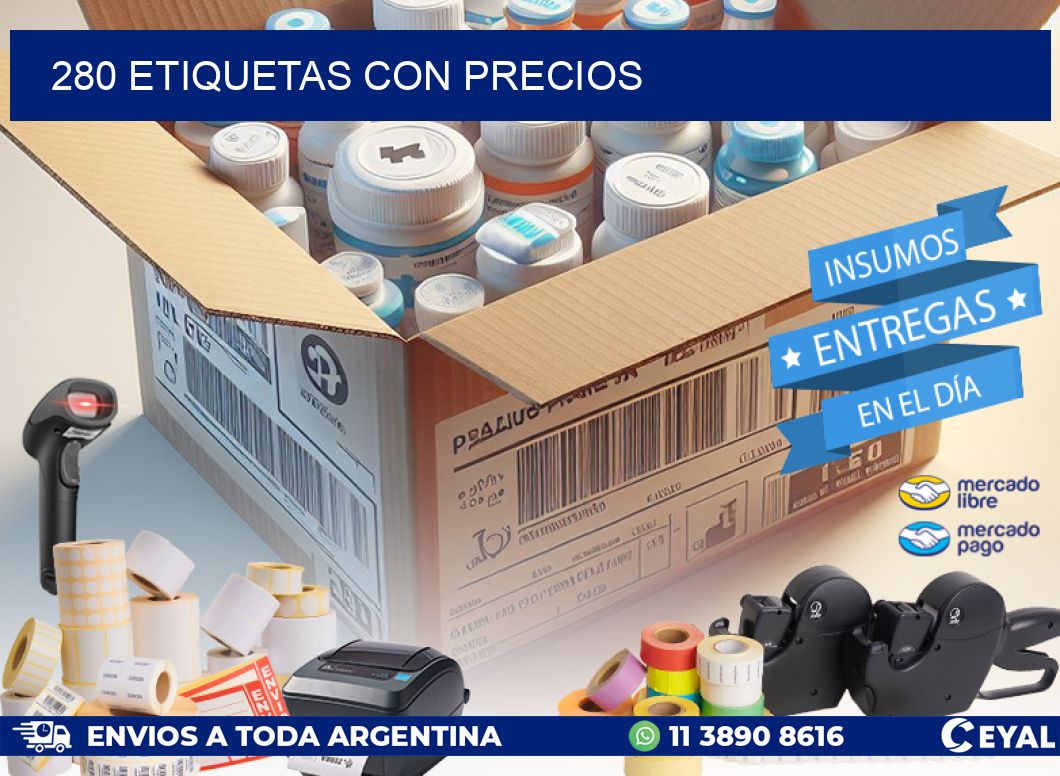 280 etiquetas con precios