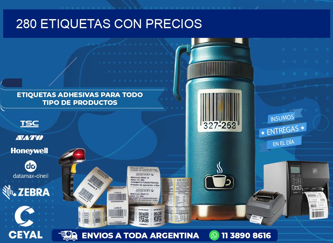 280 etiquetas con precios
