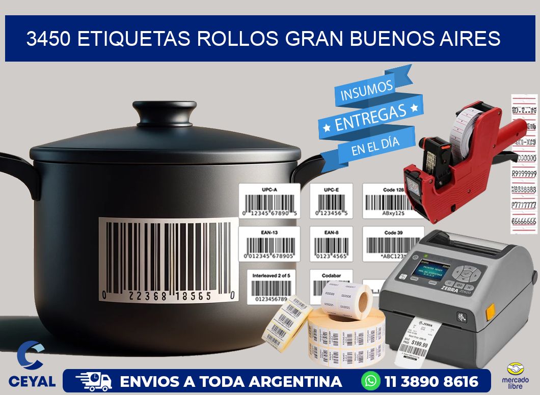 3450 etiquetas rollos GRAN BUENOS AIRES