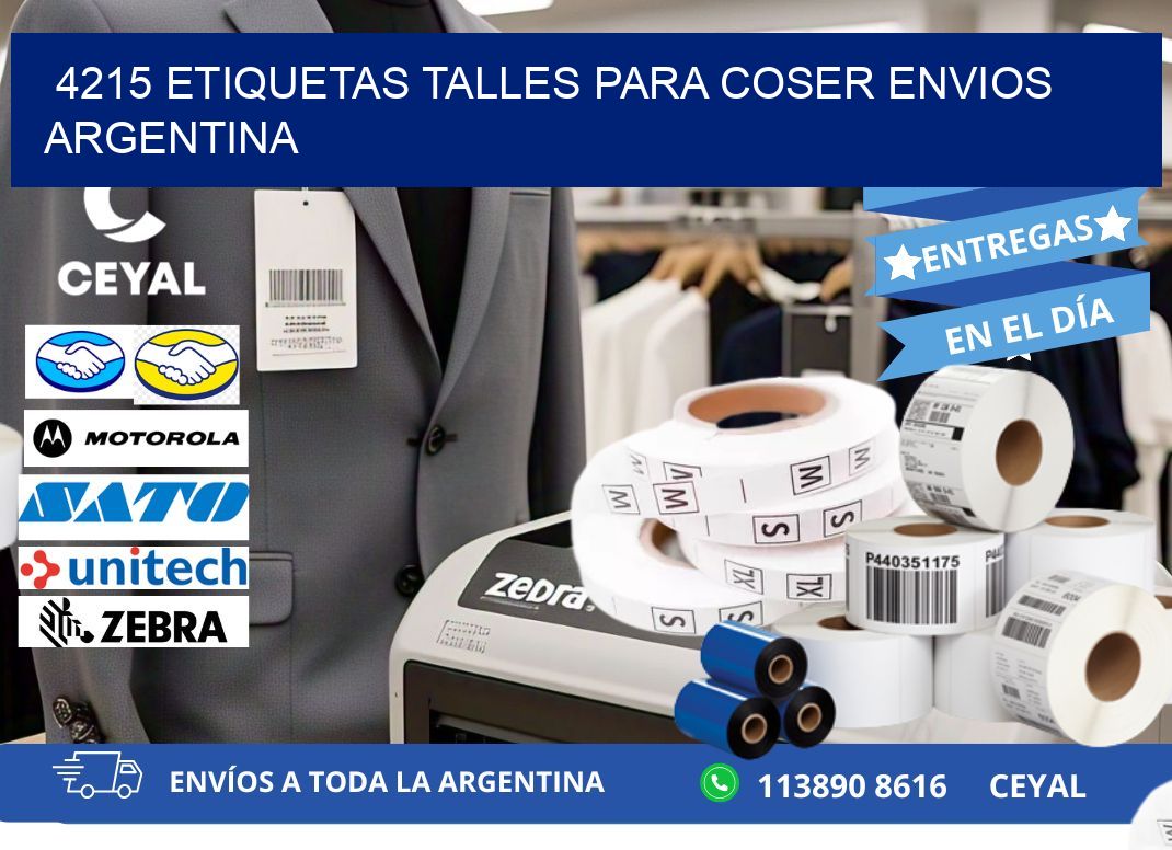 4215 ETIQUETAS TALLES PARA COSER ENVIOS ARGENTINA