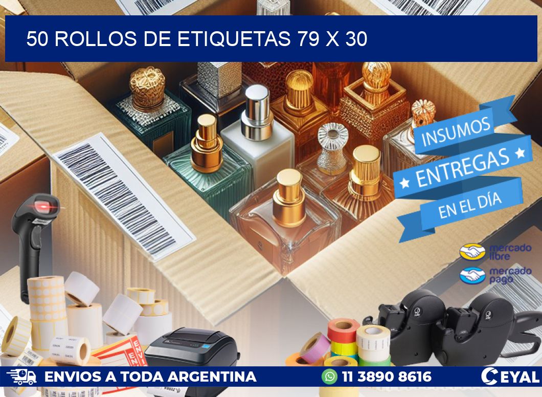 50 ROLLOS DE ETIQUETAS 79 x 30