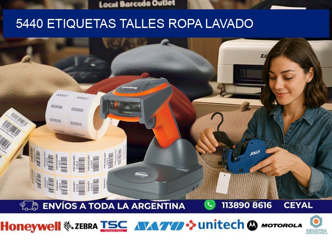 5440 ETIQUETAS TALLES ROPA LAVADO