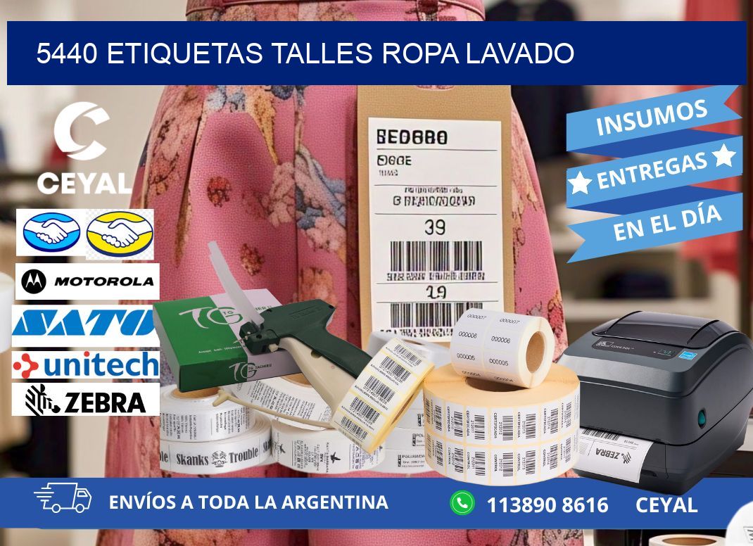 5440 ETIQUETAS TALLES ROPA LAVADO