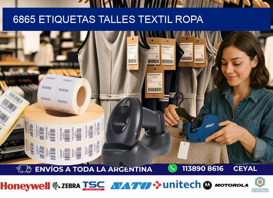 6865 ETIQUETAS TALLES TEXTIL ROPA