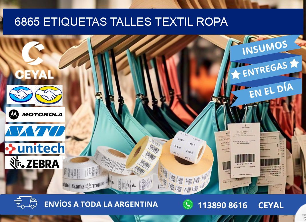 6865 ETIQUETAS TALLES TEXTIL ROPA
