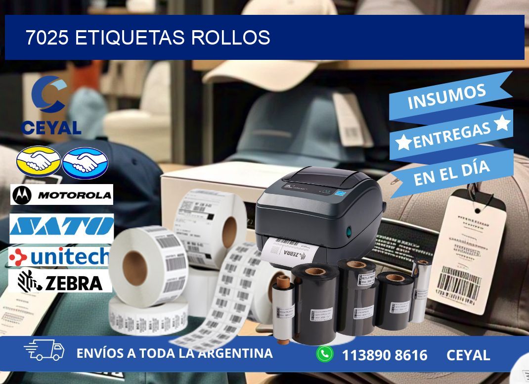 7025 etiquetas rollos