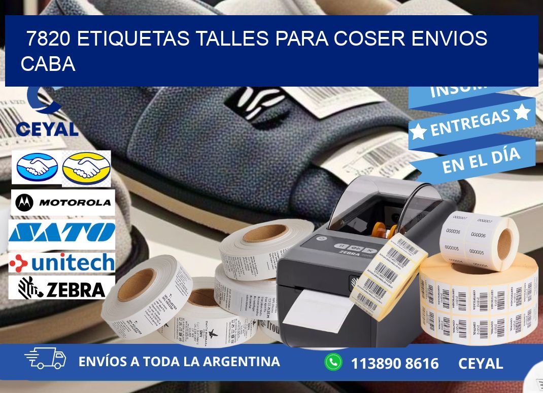 7820 ETIQUETAS TALLES PARA COSER ENVIOS CABA