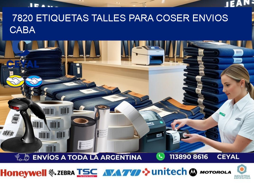7820 ETIQUETAS TALLES PARA COSER ENVIOS CABA