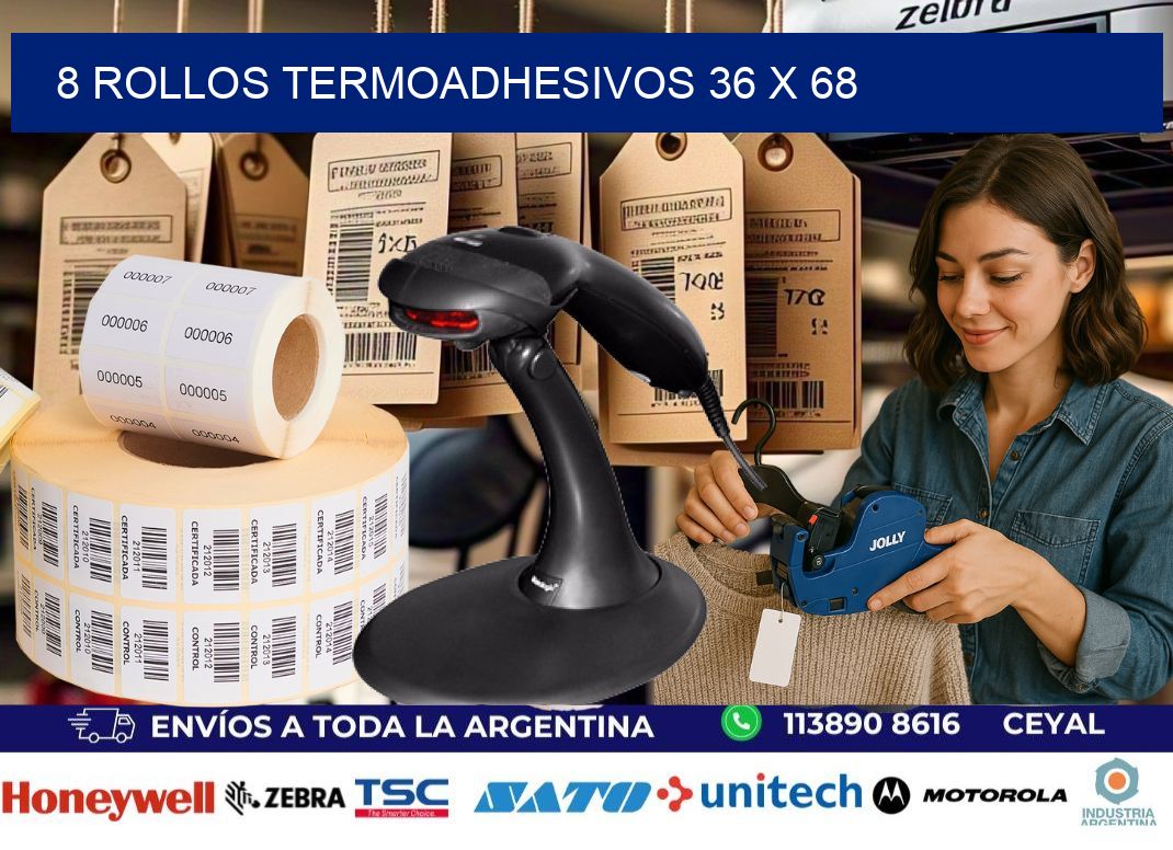 8 ROLLOS TERMOADHESIVOS 36 x 68