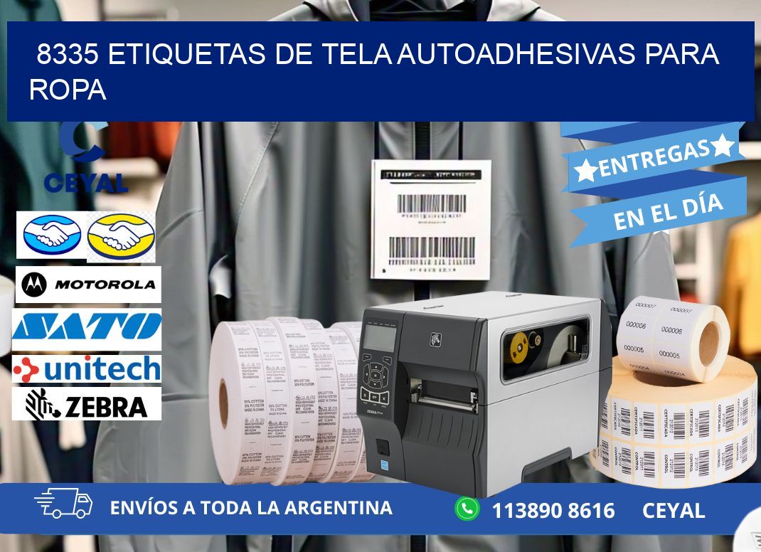 8335 Etiquetas de tela autoadhesivas para ropa