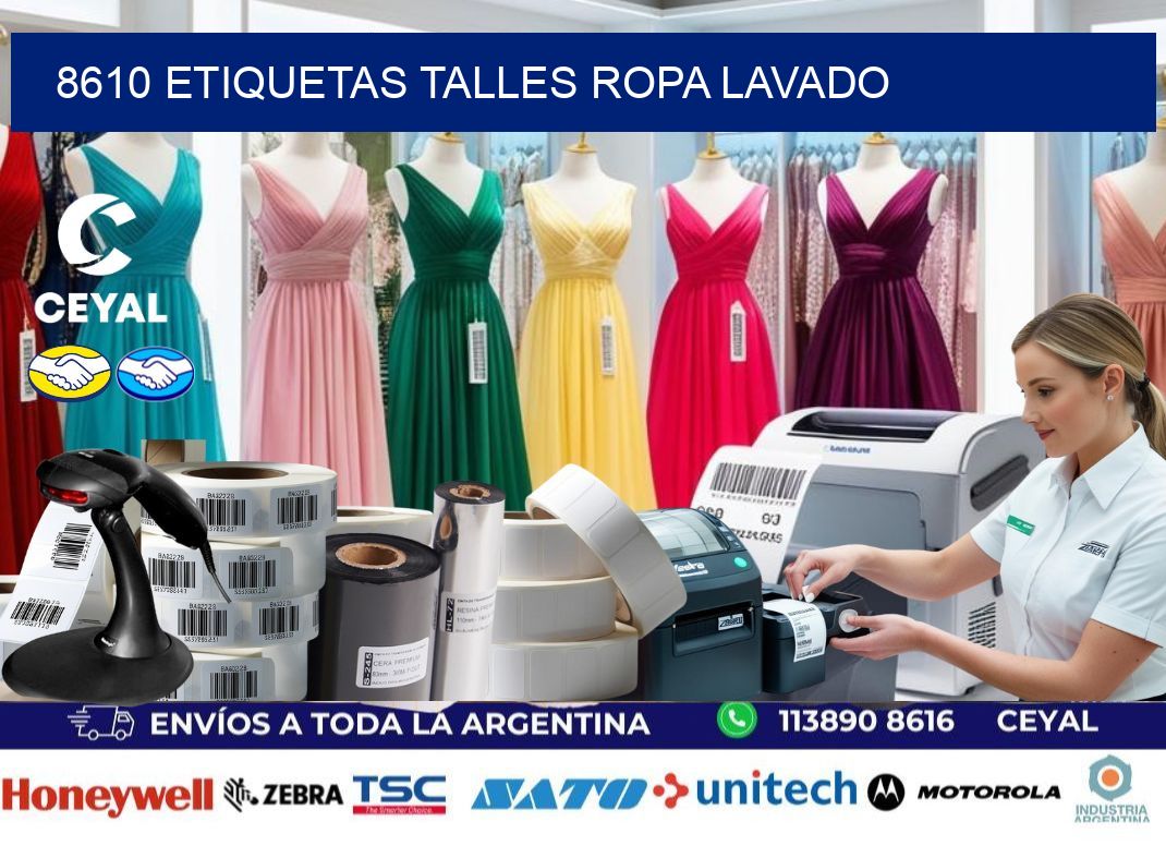 8610 ETIQUETAS TALLES ROPA LAVADO