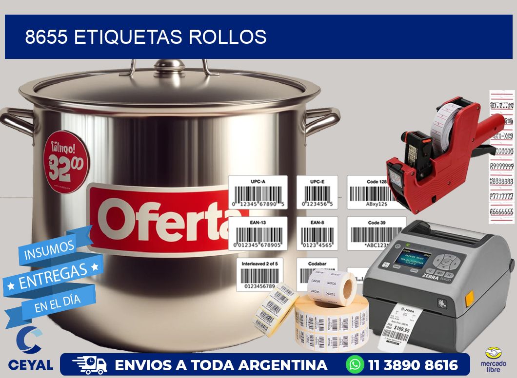 8655 etiquetas rollos