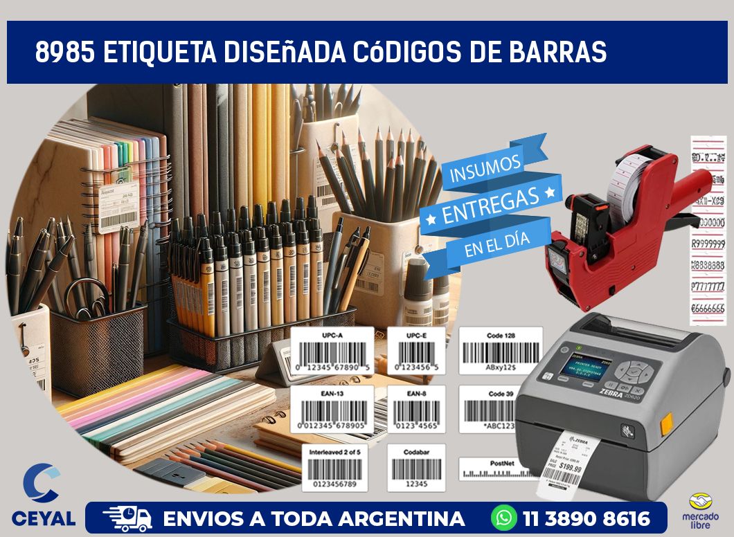 8985 etiqueta diseñada códigos de barras