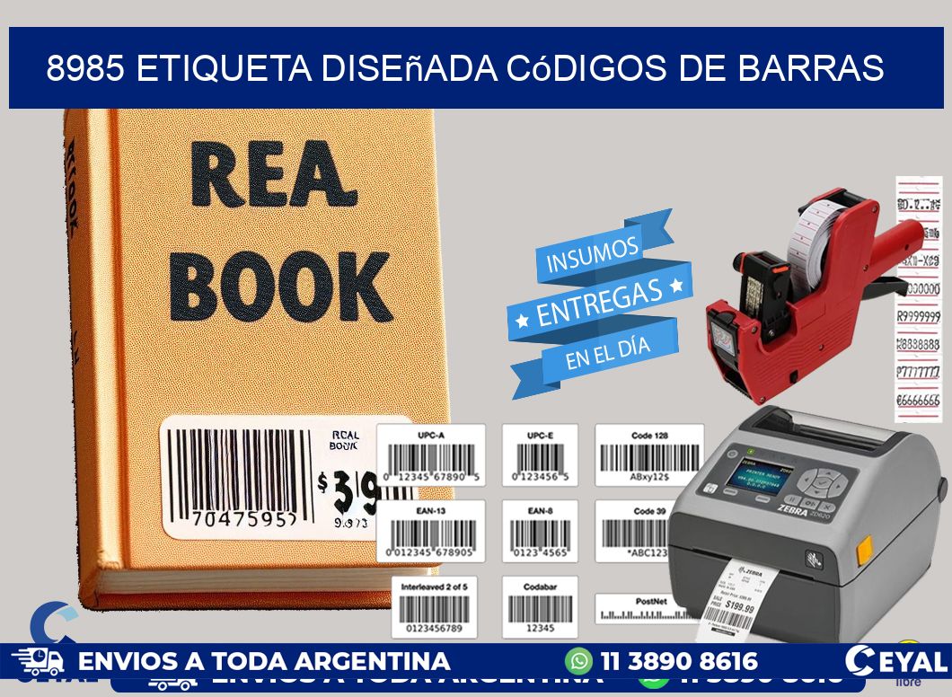 8985 etiqueta diseñada códigos de barras