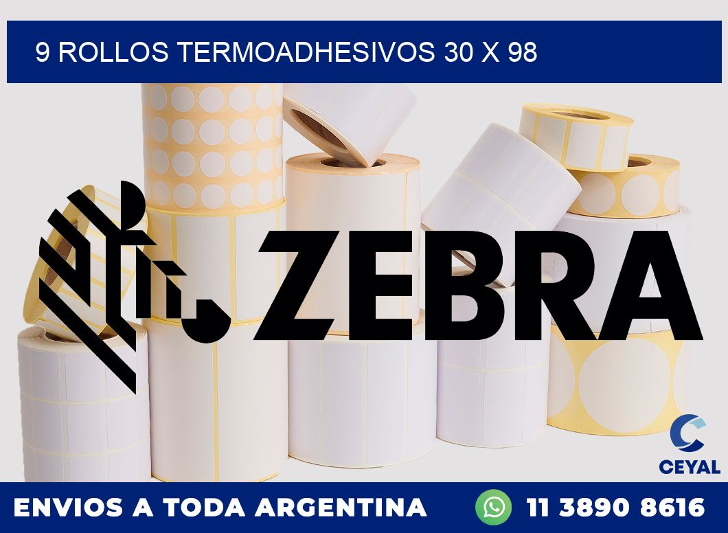9 ROLLOS TERMOADHESIVOS 30 x 98