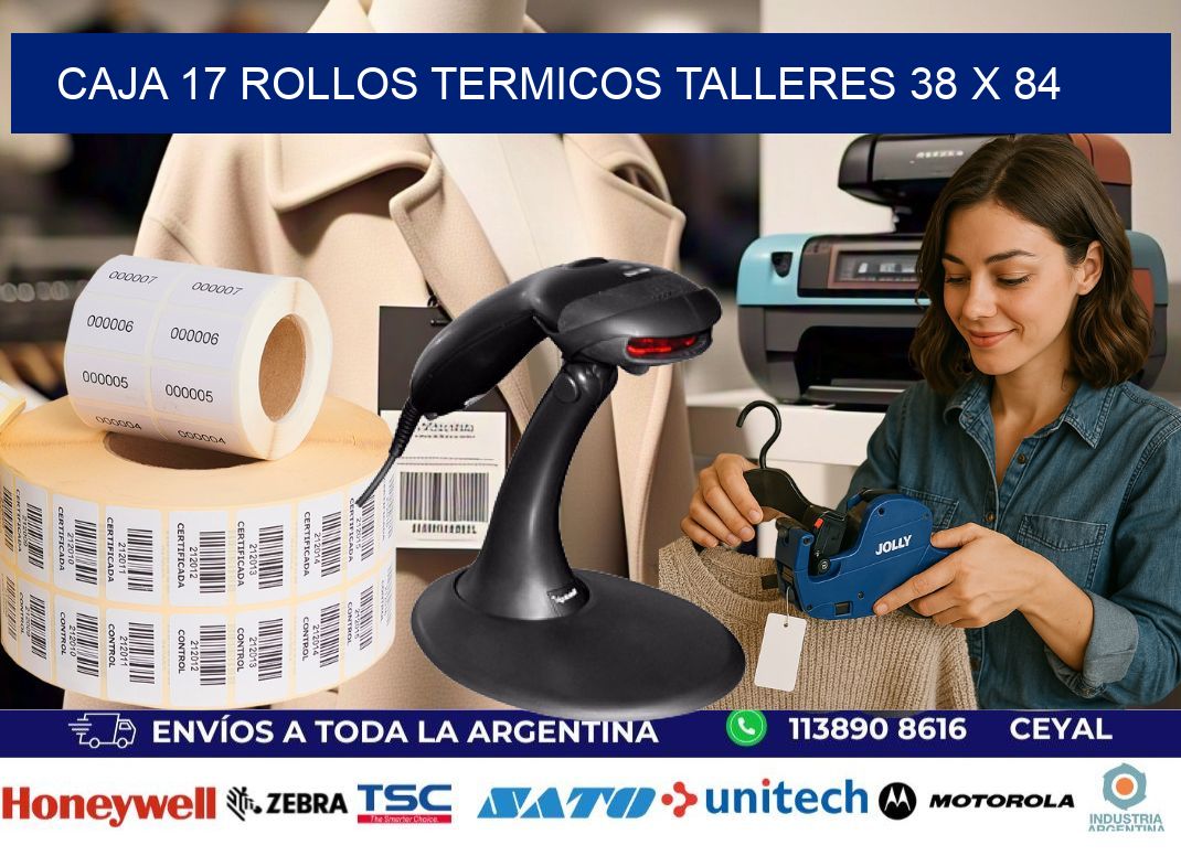 CAJA 17 ROLLOS TERMICOS TALLERES 38 x 84