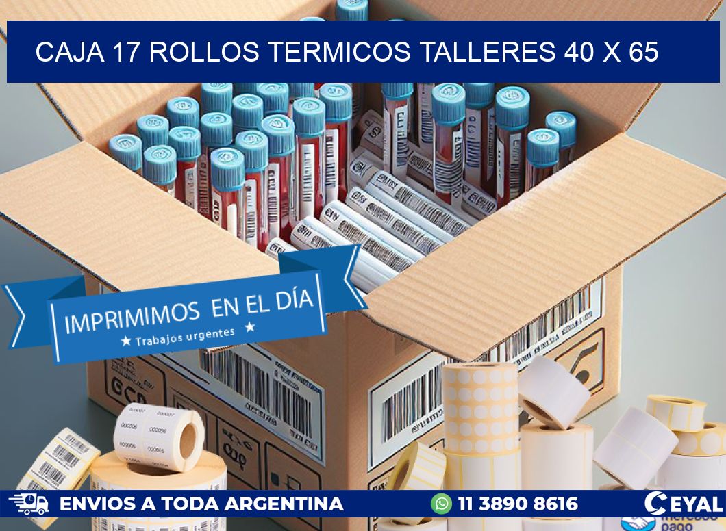 CAJA 17 ROLLOS TERMICOS TALLERES 40 x 65