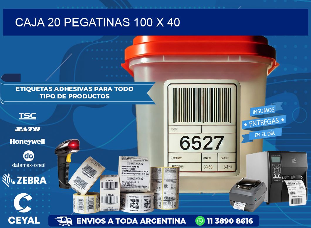 CAJA 20 PEGATINAS 100 x 40