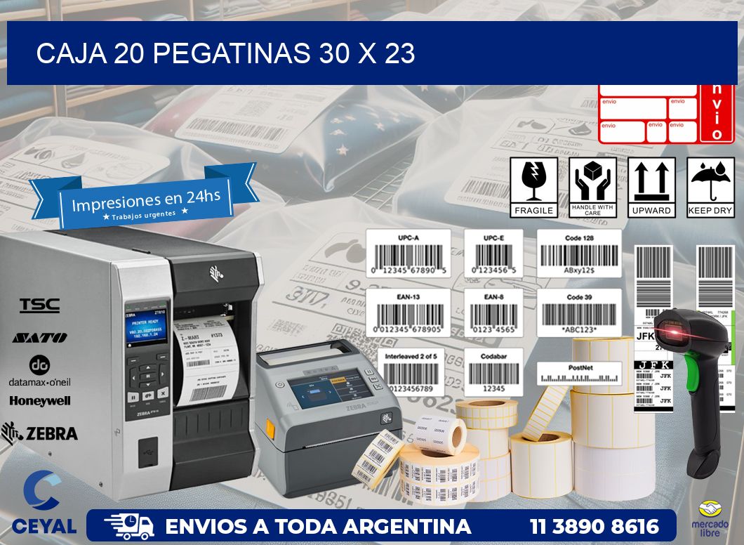 CAJA 20 PEGATINAS 30 x 23