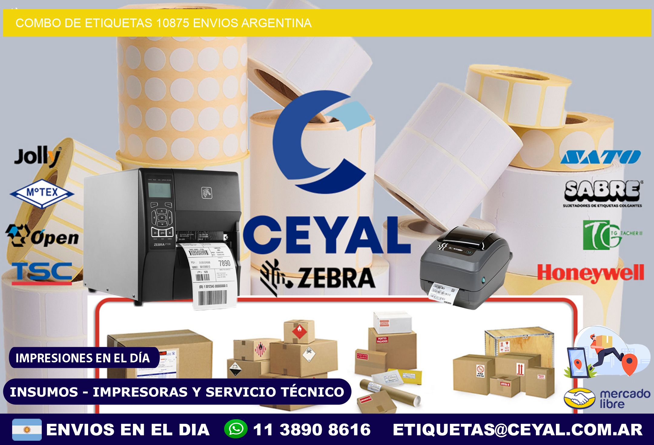 Combo de etiquetas 10875 ENVIOS ARGENTINA